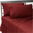 1200 Thread Count Egyptian Cotton Bed Sheet Set 1200 TC TWIN Burgundy Solid