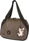 New Chala Bowling Zip Tote Large Bag Stone Gray Coin Purse SPOTTED PINK PIG gift
