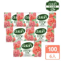 在飛比找momo購物網優惠-【dalan】粉玫瑰嫩白柔膚皂(100gX6)