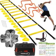 Agility Ladder Training Equipment Set - Agility Ladder(12 Rungs/20Ft), 4 Speed H