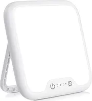 VTHW Daylight Lamp, 10000 Lux UV-Free Sunlight Lamp with Memory Function, 4 Timers, Touch Control, Foldable Holder, for Home/Office