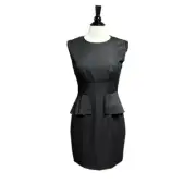 Tahari Women’s Myra Black Sleeveless Peplum Dress Size 6 NEW
