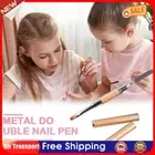 Double-Ended Nail Pen Poly Nail Gel Brush Picker Stainless Steel (Gold) AU
