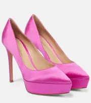 [Gianvito Rossi] Gianvito Rossi Dasha satin platform pumps AU 9.5 pink
