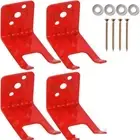 4Sets Metal Metal Bracket Red Suspension Type Durable Wall Mount Hooks Garage