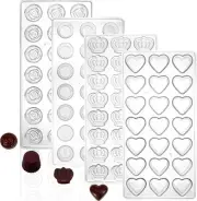 ZEAYEA 4 Pack 87 Grids Polycarbonate Chocolate Mold, Candy Making Clear