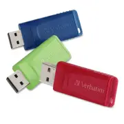 Verbatim Americas Llc 99122 16Gb Store N Go Usb Flash Drive 3Pk Red Green Blue