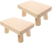 KICHOUSE 2Pcs Wooden Step Stool for Footstool with Rounded Corners for Potty Training Kitchen Use Friendly Design Easy to Clean Flexible Mobility