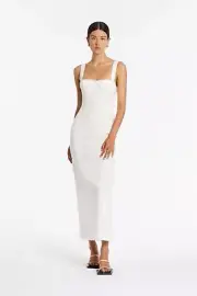 BNWT SIR THE LABEL IVORY BETTINA MIDI DRESS - SIZE 0/6 AU/2 US (RRP $390)