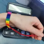 LGBT同志同性手鍊六色彩虹手工編織手繩LES友誼手環男女情侶