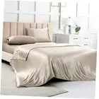 Satin Bed Sheets Size Sheets Set Silk Sheets, 4 - Pieces California King Taupe