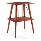 Crosley Furniture Manchester Mid-Century Wood Metal Turntable Stand in Paprika