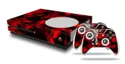 Skin XBOX One S Console Controller Skulls Confetti Red