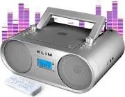 KLIM Boombox B4 CD Player Portable Audio System + AM/FM Radio with CD Player, MP