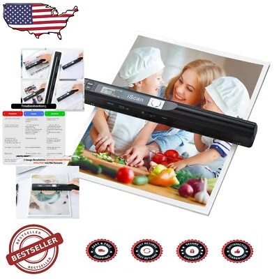 Compact Portable Scanner for A4 Documents - JPG/PDF Format, No Software Needed