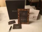 NIB $850 WEINGEROFF “GREGORY” BROWN LEPARD CHAMPAGNE CRYSTAL PICTURE FRAME NR