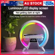 Phone Wireless Charging Base RGB Bluetooth Speaker Alarm Clock Night Light Lamp