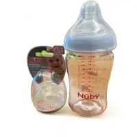 在飛比找蝦皮購物優惠-幼兒童款 Nuby 自然乳感寬口徑防脹氣玻璃奶瓶 330ml