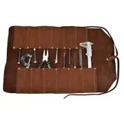 , Big Tool Roll Up Bag with 12 Slots, Workshop Storage, Swayze Suede