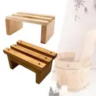 Wood Step Footstool, Bath Leg Rest, Bath Bucket Wooden Stool Home Foot Rest Wood