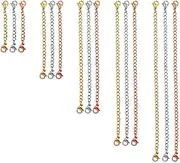 15 PCS Necklace Extenders, SourceTon Stainless Steel Necklace Bracelet Anklet Extension Chains Set (5 Different Length) with Lobster Clasps and Closures (Gold, Silver and Rose Gold)