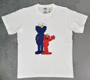 Uniqlo x Kaws T-Shirt Men's Large Sesame Street Elmo BFF Companion White NWT