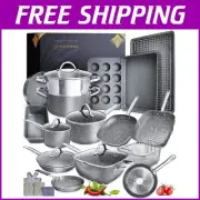 23-Piece Nonstick Ceramic Cookware Set - Induction & Oven Safe Kitchenware