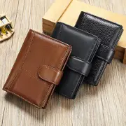 Men's RFID Leather Wallet Anti-Theft Multi-Card Holder with Coin Pocket