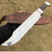19" CUSTOM HANDMADE CARBON STEEL BLADE HUNTING MINI SWORD MICARTA HANDLE+SHEATH