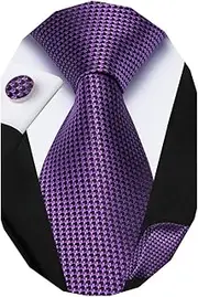 [Dubulle] Mens Silk Tie Set Necktie Handkerchief Cufflinks Wedding Tie