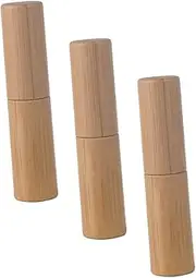 HAKIDZEL 3Pcs Bamboo DIY Lipstick Tube Refillable Lip Gloss Containers for Creative Makeup Lightweight for Travel and Personalization