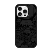 iPhone 16 Pro Impact Ring Stand Case MagSafe Compatible Black Mirror City