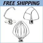 Durable KitchenAid Mixer Attachments: Whip, Hook & Beater for Effortless Baking