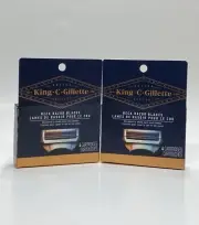 King C Gillette Neck Razor Blades for Men -Shaving 4 Cartridge Each (2 Pack )