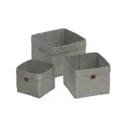 Flexi Storage Living Light Grey Square Felt Baskets - Set Of 3