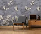 3D Ink Crane Wallpaper Wall Mural Removable Self-adhesive 71