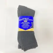3 Pair Rite Aid Loose Fit Diabetic Crew Socks Black Non-Irritating Toe Unisex