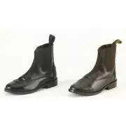 EquiStar Kids Zip Front Horse Riding Paddock Boots, Unisex, Black or Brown