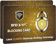 [SAITECH IT] RFID Blocking Cards Protect Your Entire Wallet, Purse, and Cards from NFC Contactless Theft Wallet for Men & Women- PL Golden, Golden, 2 Pcs Golden, Rf