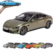 1:24 Diecast Car Model for Xiaomi SU7, Full Opening Alloy Body, Pull Back Drive, Openable Doors Hood, Rubber Tires, Shock Absorbers, Collectible Display Models (Green)
