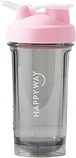Happy Way Blend Shaker - Protein Powder Supplement Shaker Bottle | Portable Drink Blender with Mixer Wheel | BPA-Free Leak Proof Protein Blender| 500ml, Pink edition
