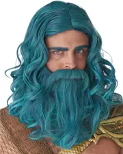 Ocean King Costume Wig and Beard Set