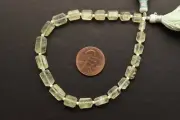 13 inch strand of natural Prehnite Octagon Faceted 11x7x4.5-6x5x3.5mm beads.