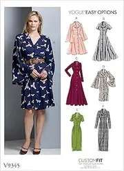Vogue V9345 Misses' Sewing Pattern Dress, Size 6-8-10-12-14