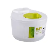 Vegetable Washer Manual Lettuce Washer Dryer, Easy Water Drain System & Compact Storage, Secure Lid Lock & Rotary Handle, Cleaning & Drying Greens & Other