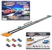 Spin 'n Rip Racers | Digital Timer Drag Racing Set, Dual-Track Racing | Fun Race Track | Race Head to Head with This car Race Track | 6 Toy Cars Included (Digital Time Tracker)