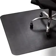 Office Chair Mat for Hardwood and Tile Floor, Black, Anti-Slip, Non-Curve, Under the Desk Mat Best for Rolling Chair and Computer Desk, 47 x 35 Rectangular Non-Toxic Plastic Protector, Not for Carpet