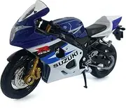 Welly Die Cast Motorcycle Blue Suzuki GSX-R750, 1:18 Scale