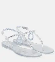 [Aquazzura] Aquazzura Almost Bare embellished PVC sandals AU 7 transparent