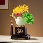 Feng Shui Wealth Tree Cabbage Ornament Decorative 9.4x4.3x13inch Resin Sculpture